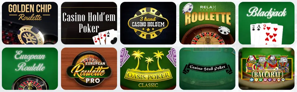 Jeux de table au CASINO SLOTSTOTO