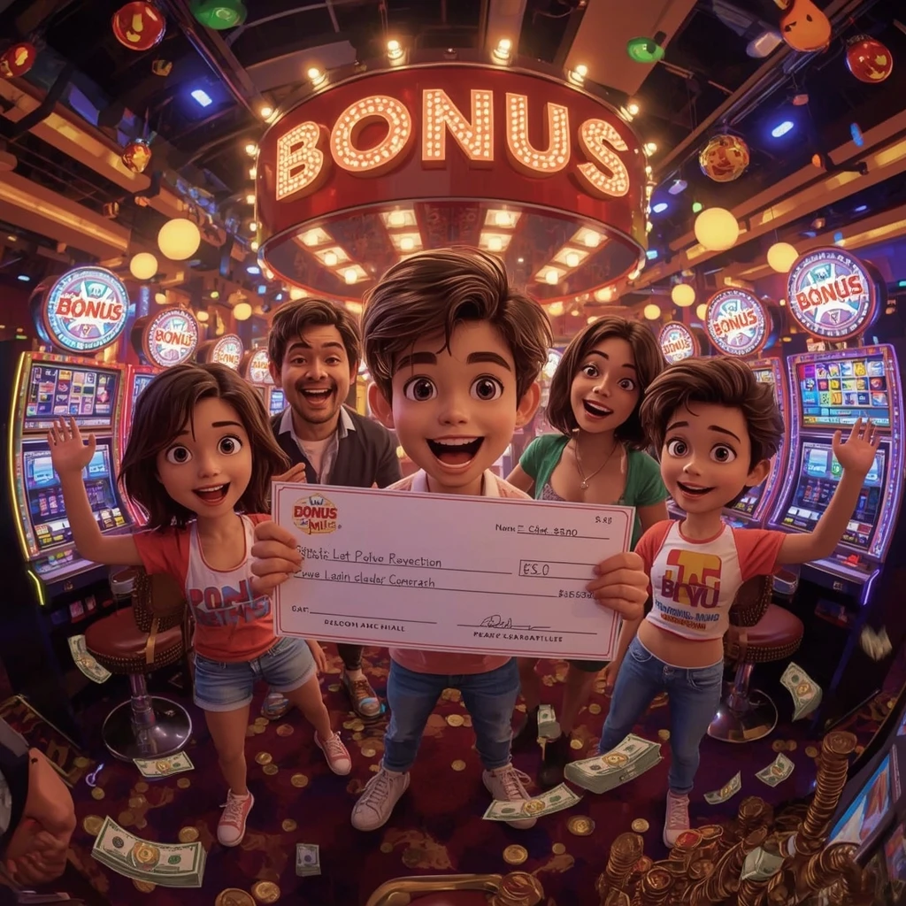 bonus dans les mains de l'homme au Casino Slotstoto