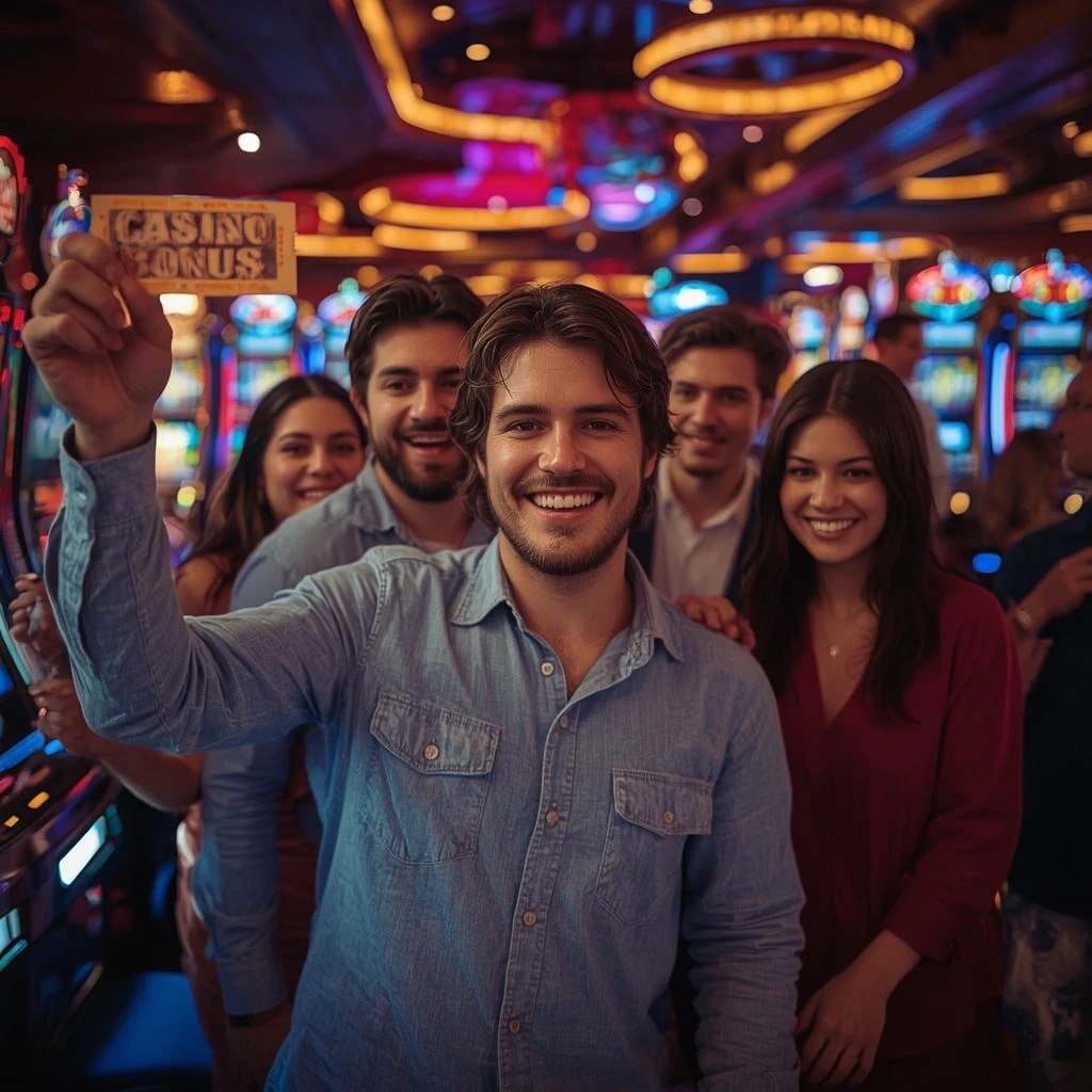 une personne tenant un bonus de CASINO SLOTSTOTO